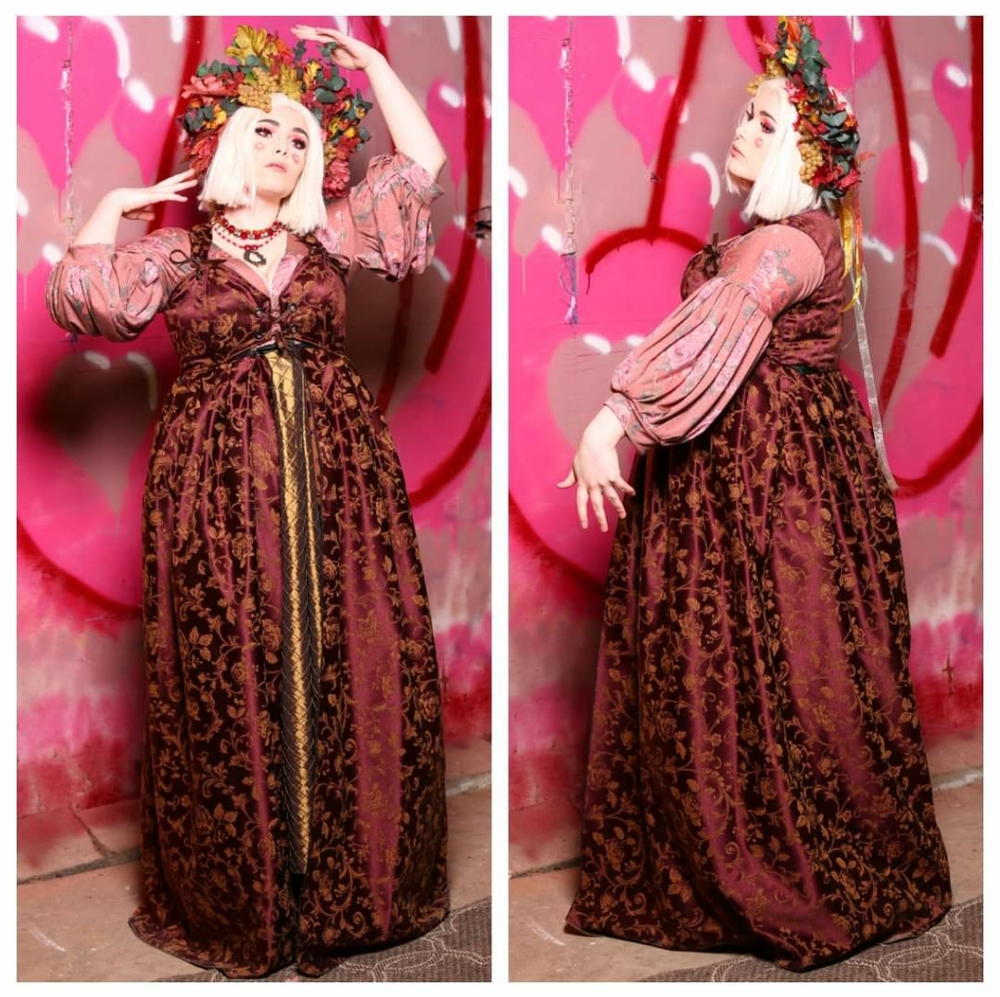 2pc Crop Corset & Empire Waist Skirt Set